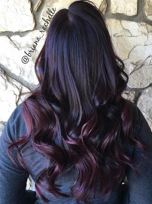 Burgundy Highlighted Hairstyle