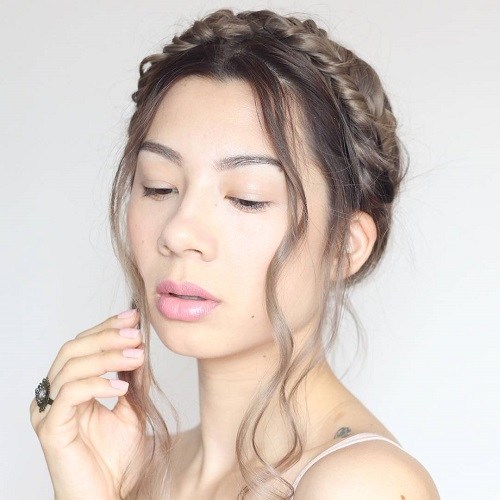 Crown Braid with Flowing Strands