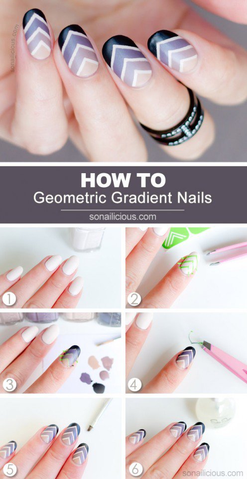 Geometric Gradient Nail Design Tutorial