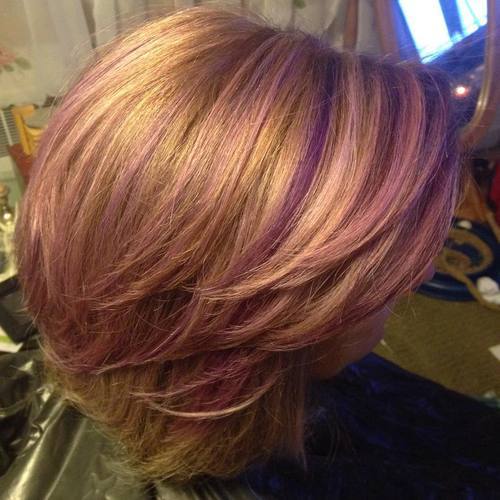 Purple Highlights in Blonde Hair