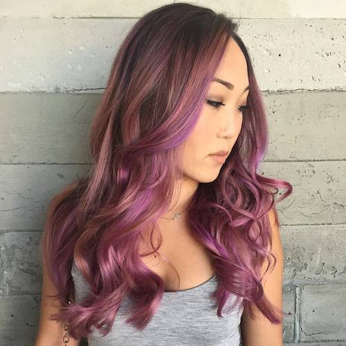 Purple Wavy Hair