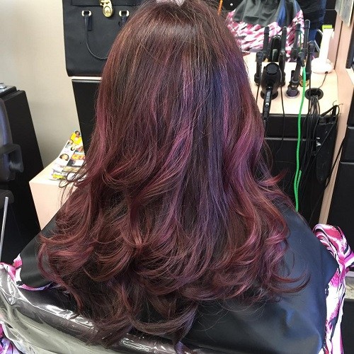 Purple and Mahogany Curls