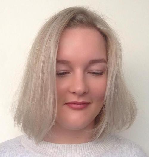 White Bob with Side Part