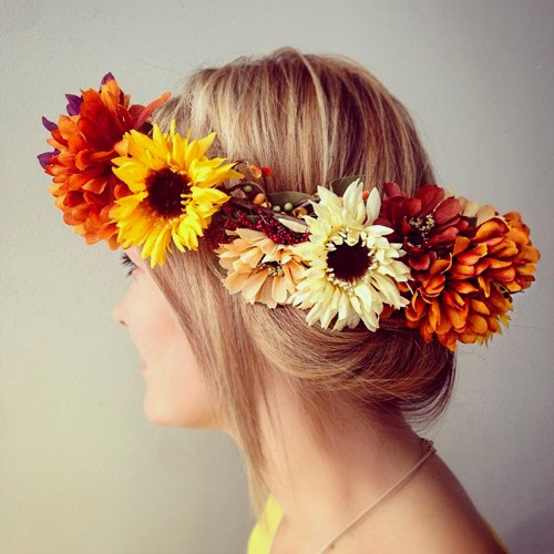 Loose Updo with Flowers