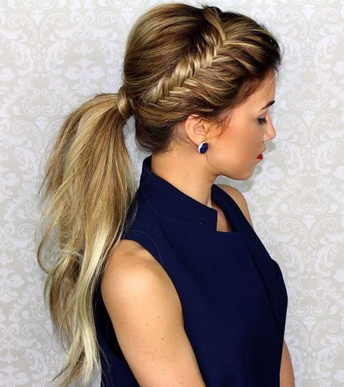 Ponytail with Side Braid