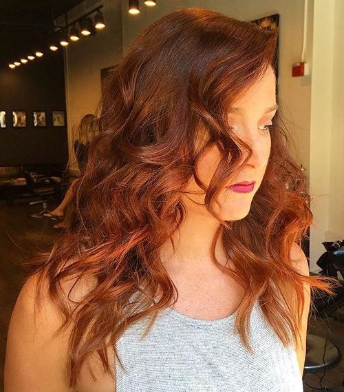 Red and Brown Mid-length Curls