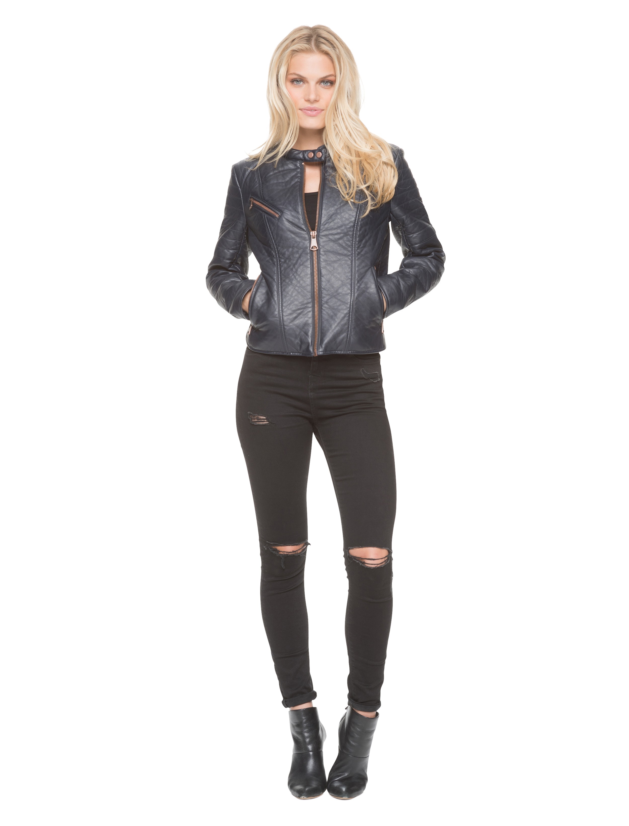 thumbnail image 2 of Andrew Marc Women's Mixed Media Jacket At Jonathan Stiefel Blog 2 of 14