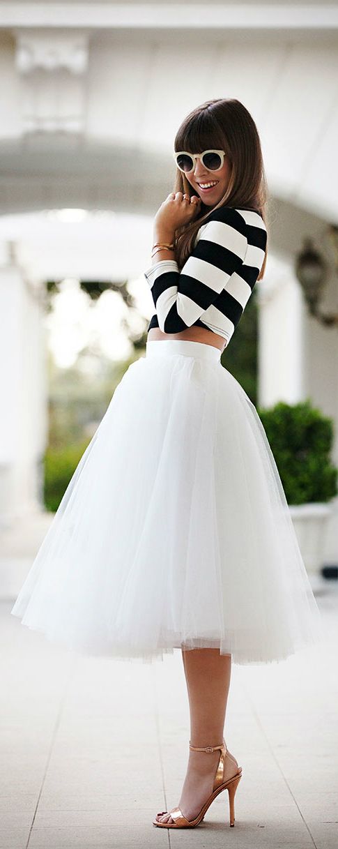 White Maxi Tulle Skirt Outfit Hot Sale ...