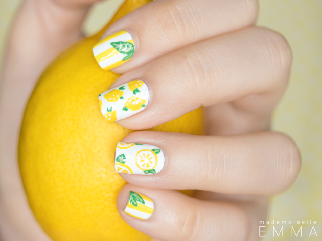 Cute Lemon Nails via