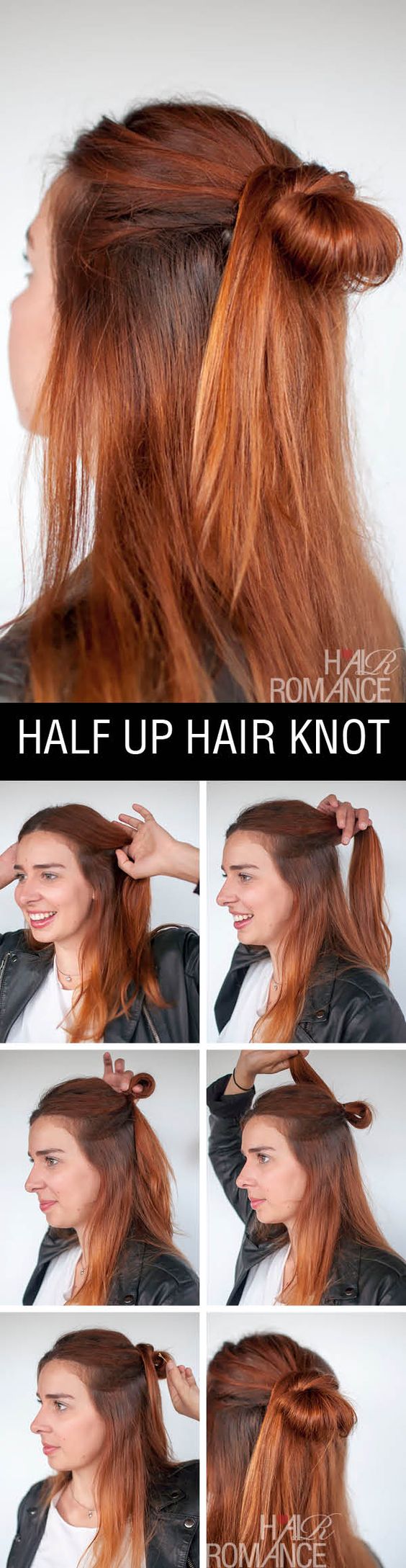 Half up Hair Knot for Bright Hair via
