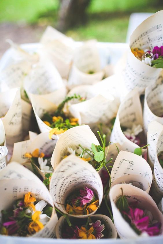 Music Note and Flowers via