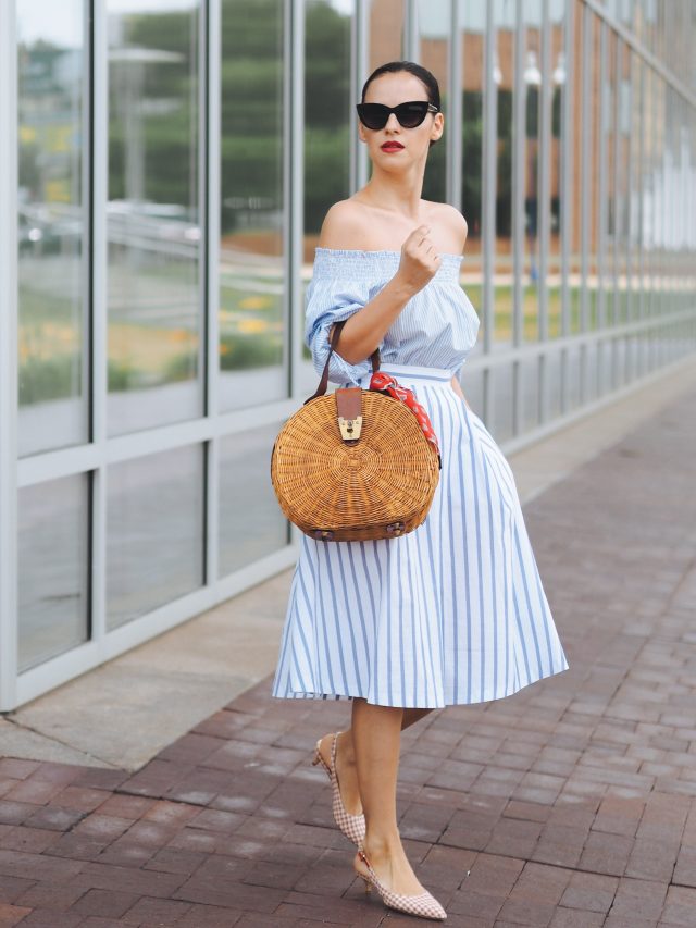 Pale Blue Striped Dress via