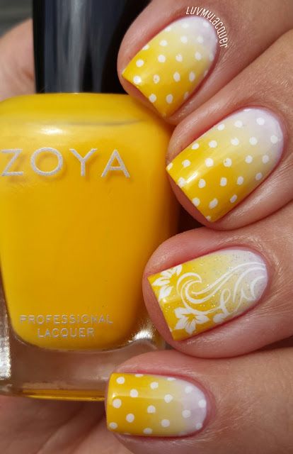 Yellow Floral Nails via