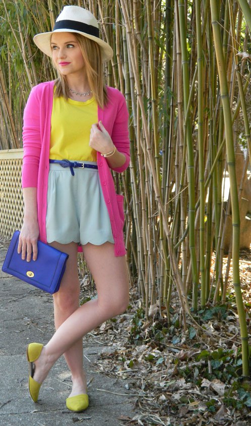 Yellow Top and Pale Shorts via
