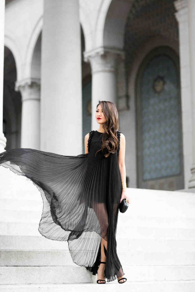 Black Pleated Dress via