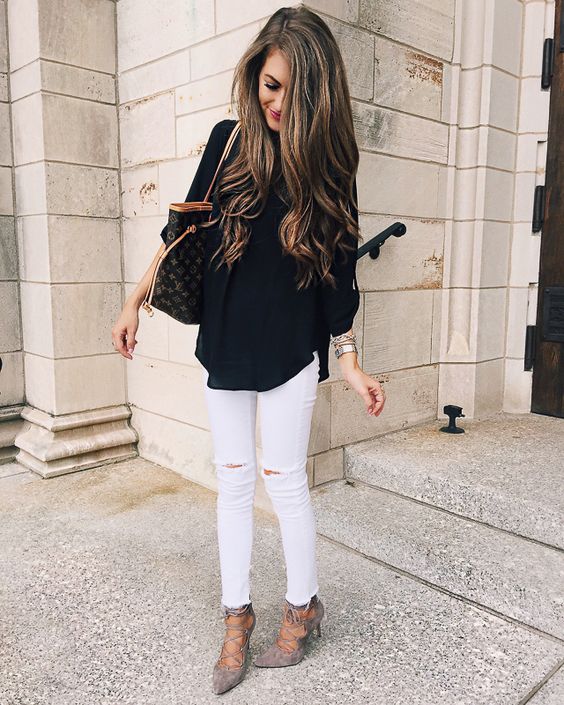 Oversized Top and White Pants via