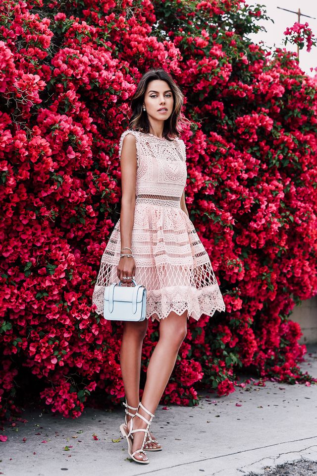 Pink Crochet Dress via