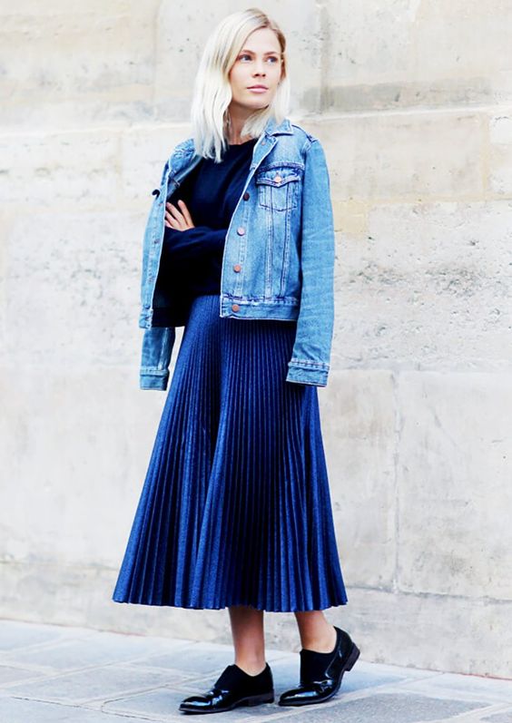 denim-top-and-blue-metallic-skirt via