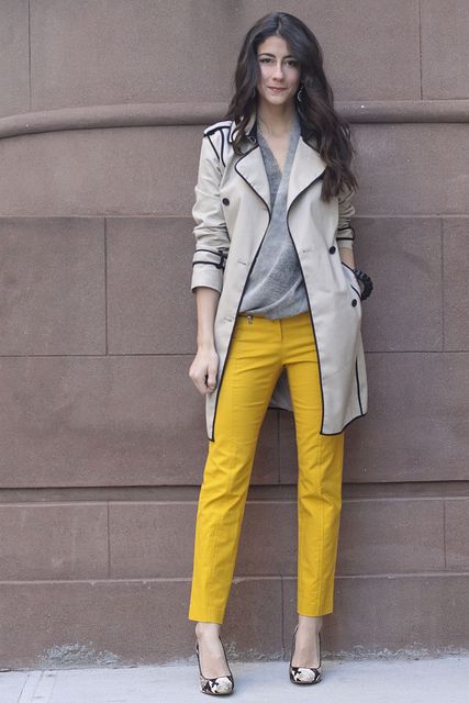 grey-blazer-and-mustard-pants via