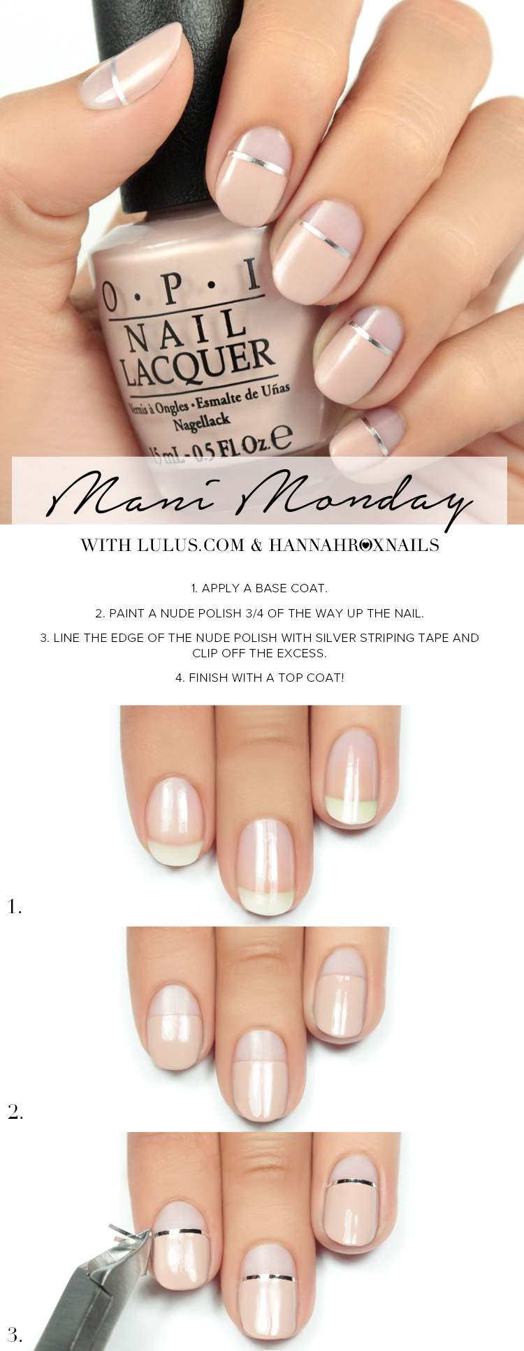 nude-nails-with-sliver-lines via