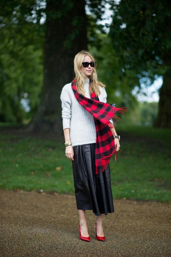 sweater-skirt-and-tartan-scarf via