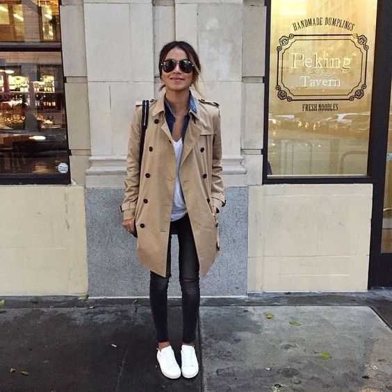 trench-coat-and-white-sneakers via