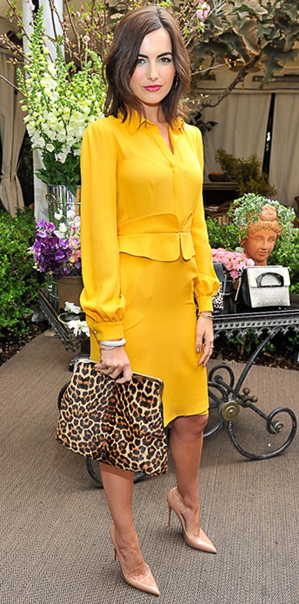 yellow-dress-and-leopard-handbag via