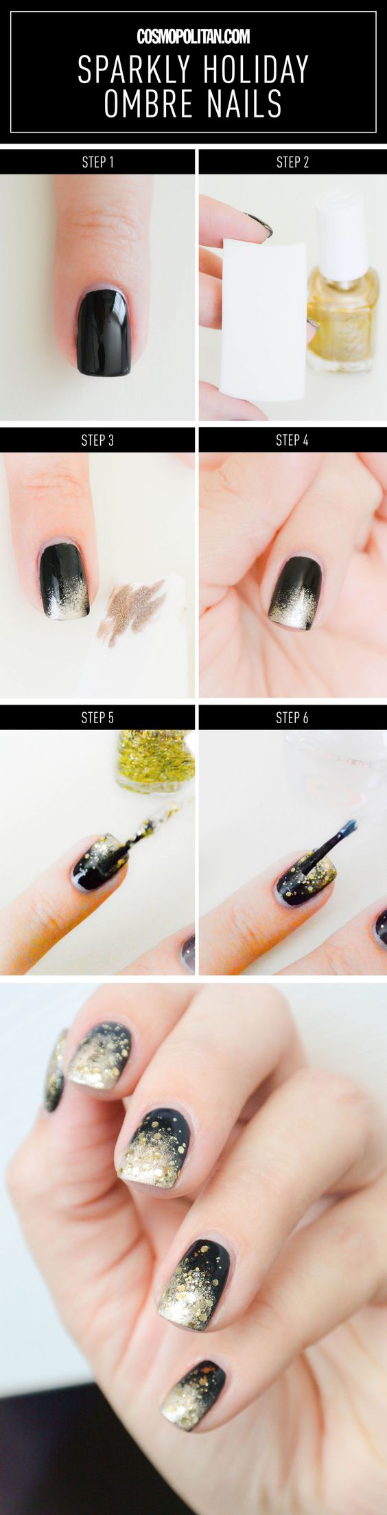 black-nails-with-glitter via