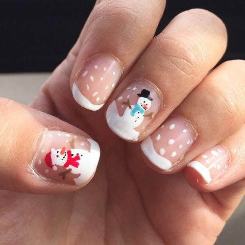 cute-snowman-nails via