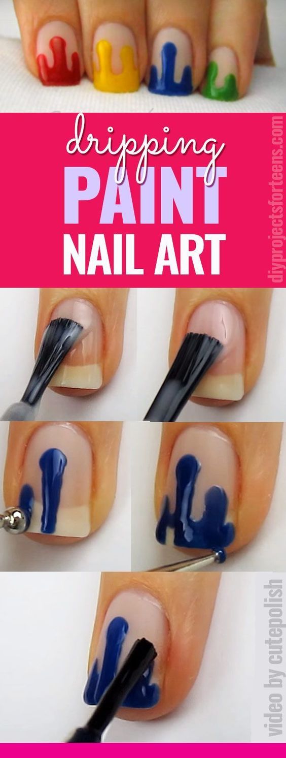 dripping-paint-nail-art via