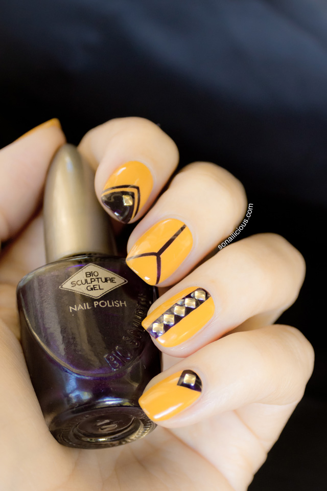 mustard-nails-with-gems via