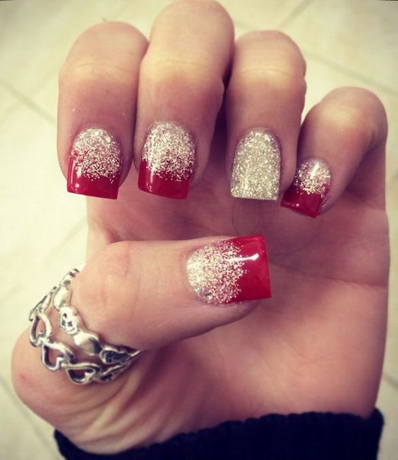 ombre-nails-with-glitter via