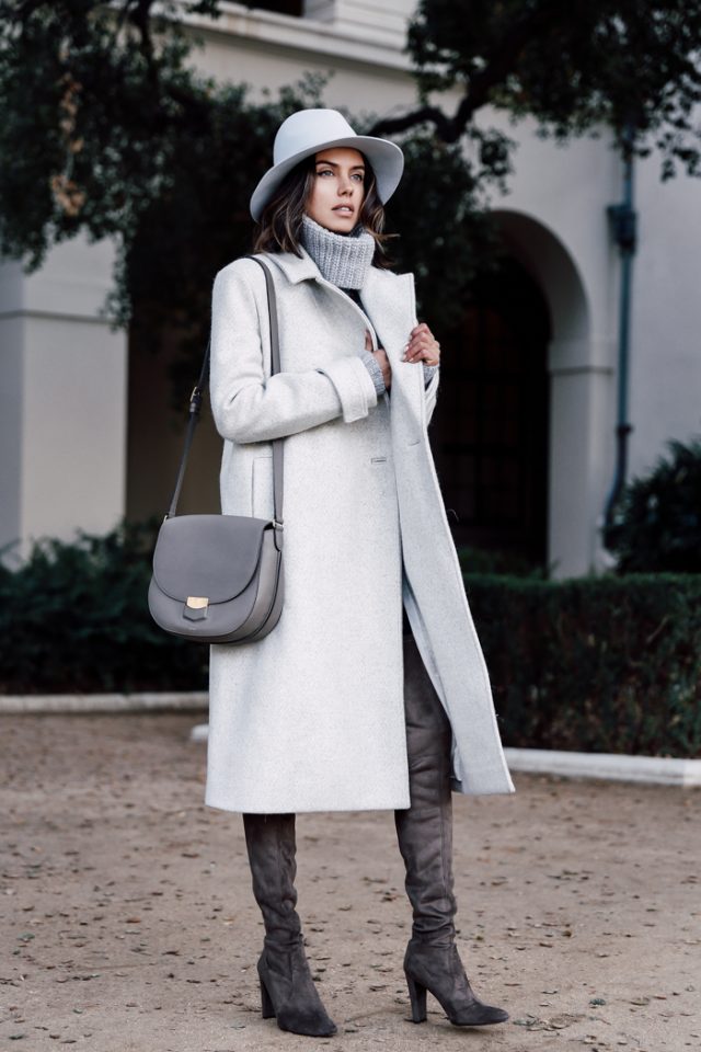 turtleneck-grey-sweater-and-long-trench-coat via