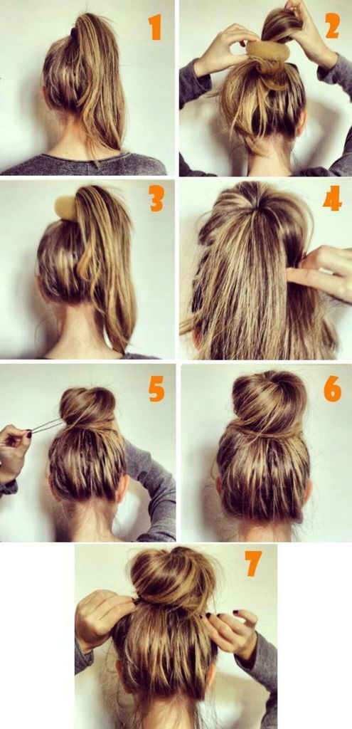 Step by Step Bun Updo Hair Tutorials