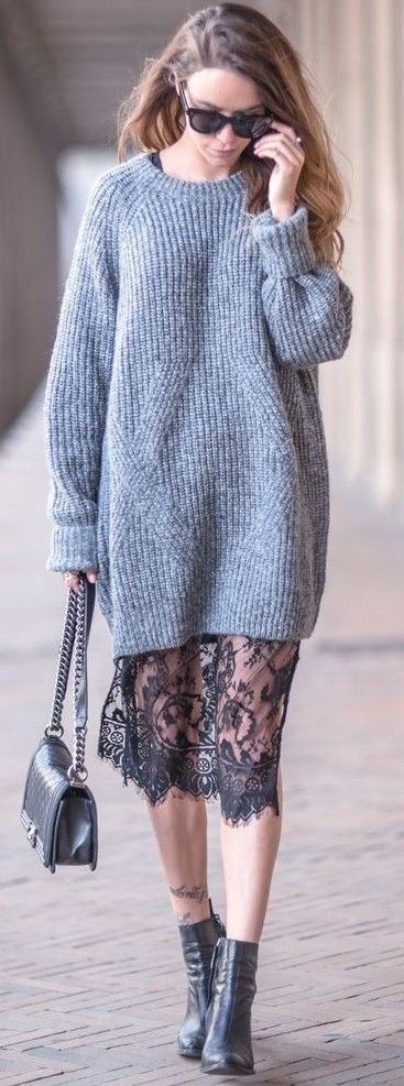 lace-and-knit-dress via