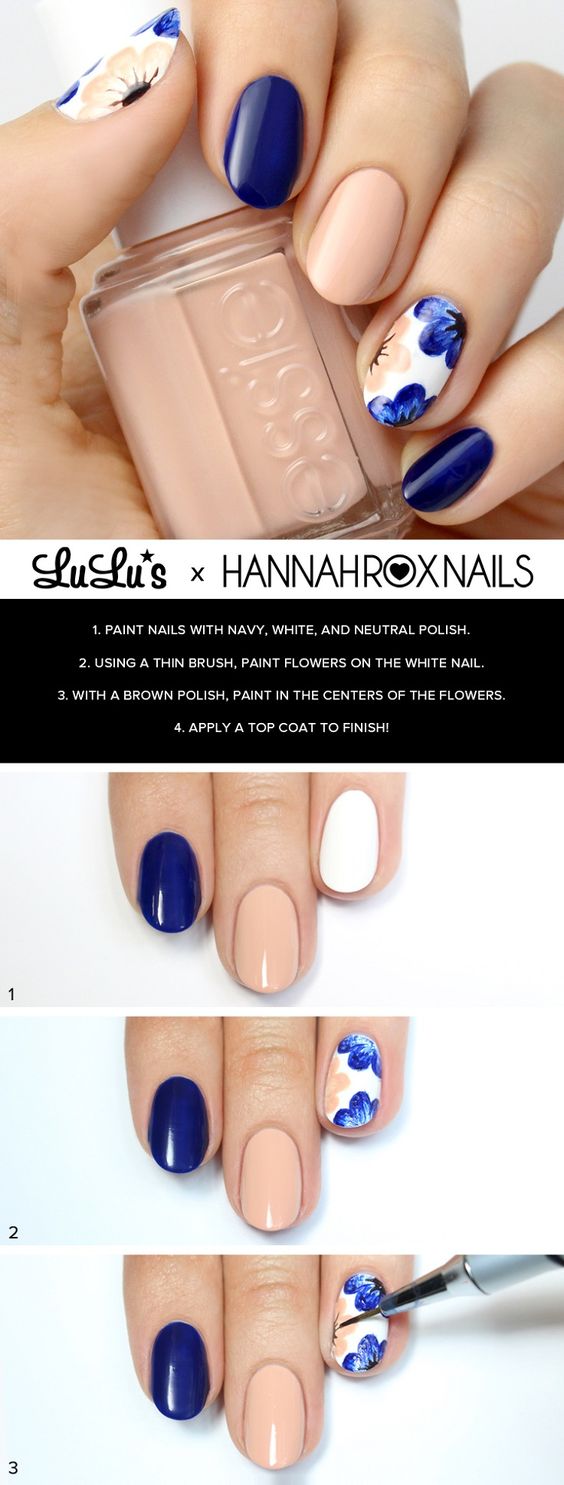 15 Nail Tutorials to Paint Floral Nails - Pretty Designs