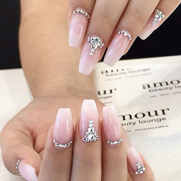 35 Glamorous Wedding Nail Art Ideas for 2018 - Best Bridal Nail Designs