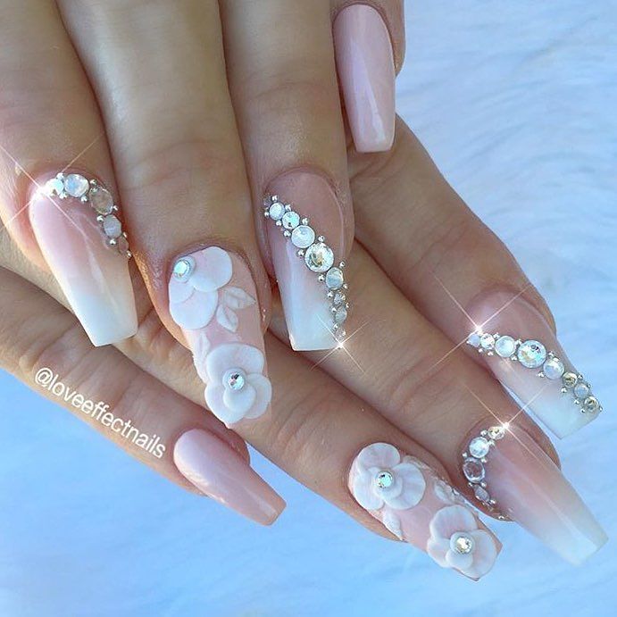 35 Glamorous Wedding Nail Art Ideas for 2019  Best Bridal Nail Designs  Pretty Designs