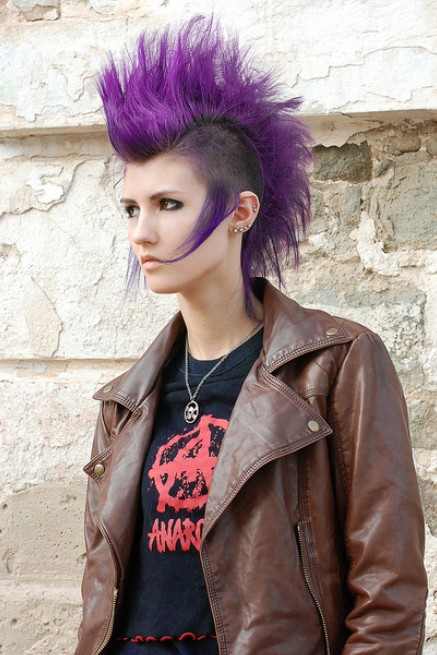 Crazy Purple Punk Hairstyles for Women