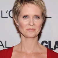 Cynthia Nixon Layered Short Pixie Cut - Short Hairstyles for Older Women Over 50