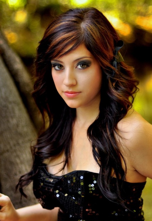 Dark Brown Hair With Caramel And Red Highlights