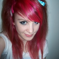 Long Straight Red Emo Hairstyles for Girls 2014