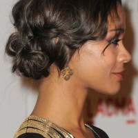 Side View of Short Black Prom Updos