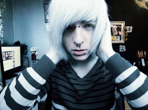 Silver Scene Emo Hairstyle for Guys
