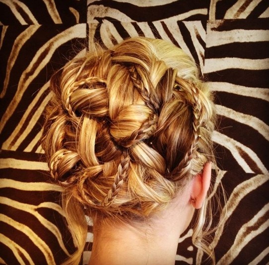 Delicate Braided Updo Hairstyle