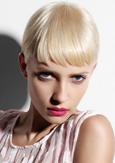 Sleek Fringe Hairstyle on Pixie Crop