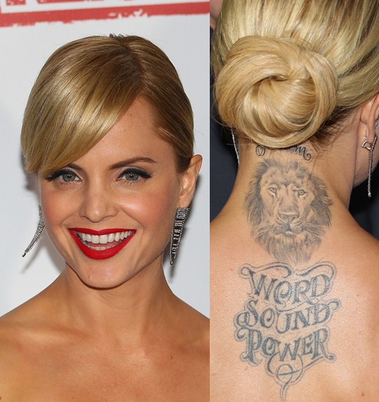 Mena Suvari Tattoos - Animal Tattoo on Upper Back