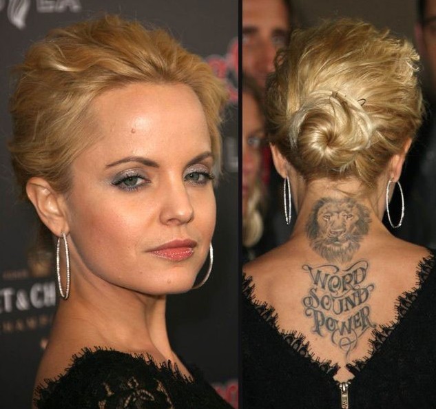 Mena Suvari Tattoos - Tattoo on Upper Back