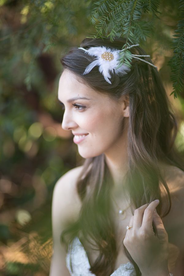 Romantic Wedding Hairstyle with Feather