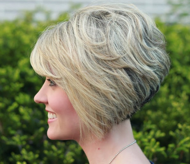 Side View of Stacked Bob Haircut